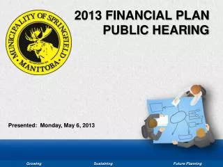 2013 FINANCIAL PLAN PUBLIC HEARING