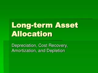 Long-term Asset Allocation