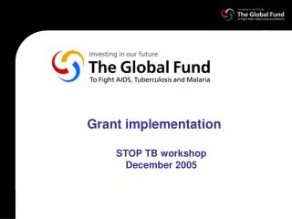 Grant implementation STOP TB workshop December 2005
