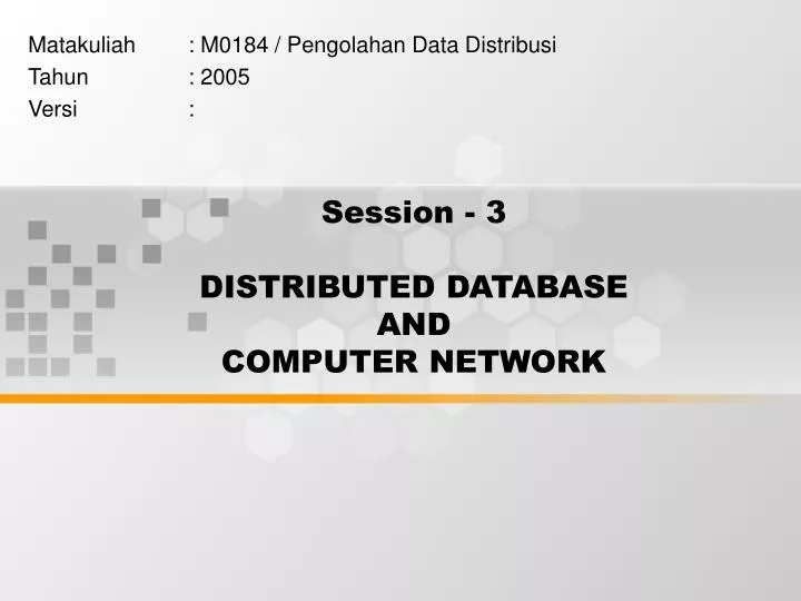 session 3 distributed database and computer network