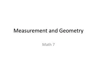 Measurement and Geometry