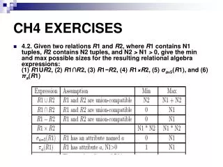 CH4 EXERCISES