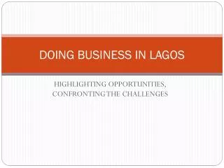 DOING BUSINESS IN LAGOS