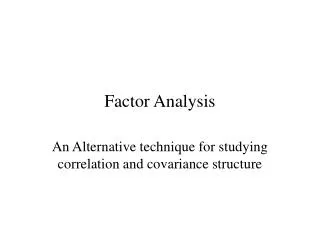 Factor Analysis