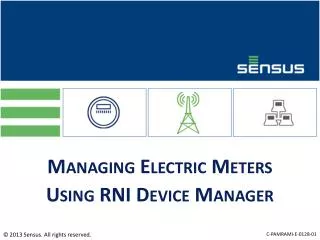 Managing Electric Meters Using RNI Device Manager