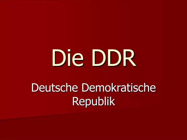 die ddr