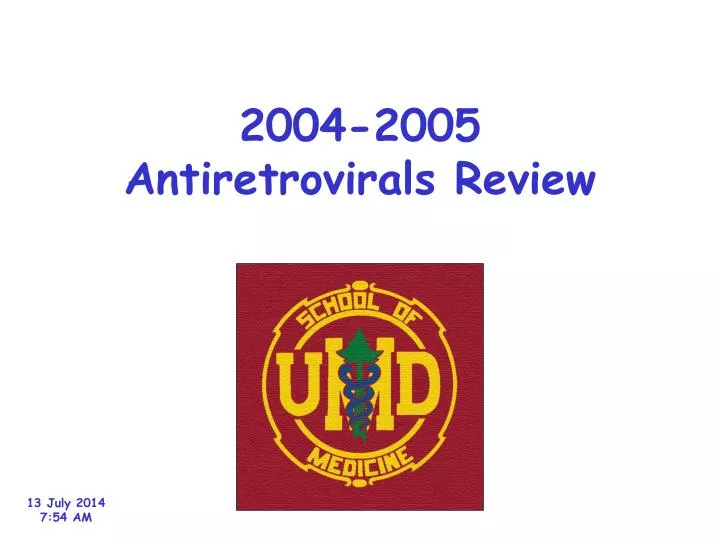 2004 2005 antiretrovirals review
