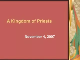 a kingdom of priests