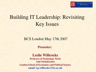 Building IT Leadership: Revisiting Key Issues