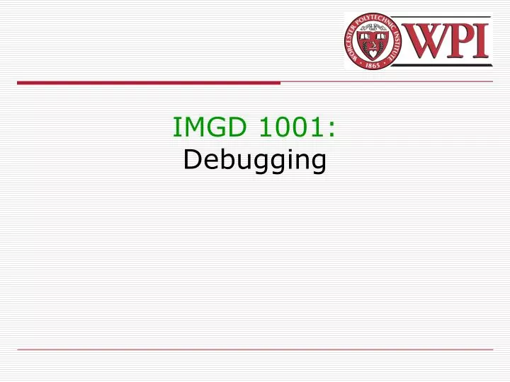imgd 1001 debugging
