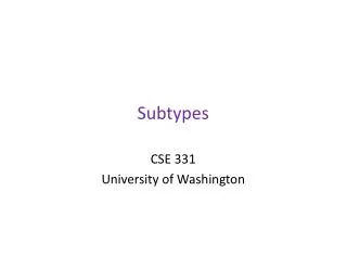 Subtypes