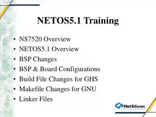 NETOS5.1 Training