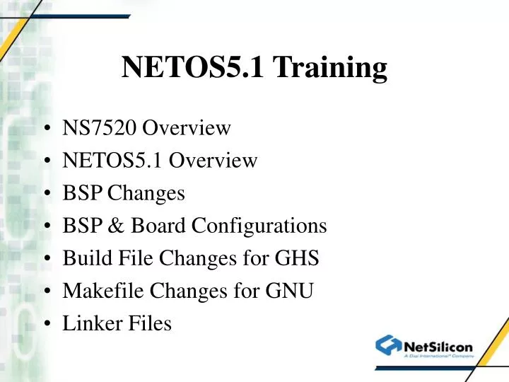 netos5 1 training