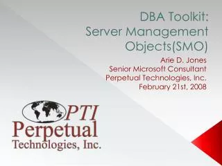DBA Toolkit: Server Management Objects(SMO)