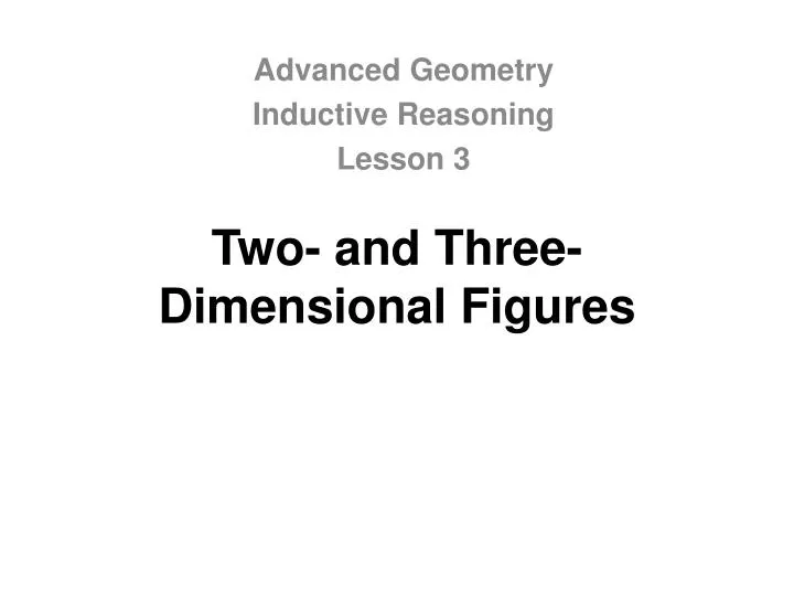 two and three dimensional figures