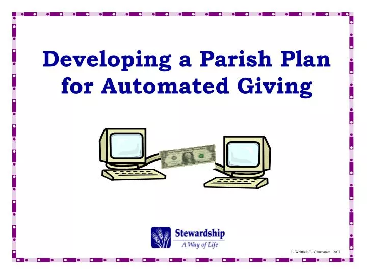 developing a parish plan for automated giving