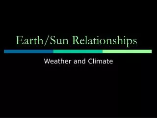 earth sun relationships