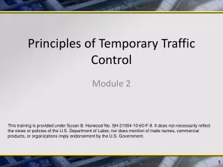 Principles of Temporary Traffic Control