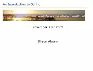 November 21st 2009 Shaun Abram