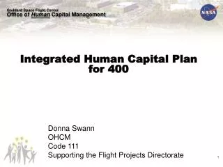 Integrated Human Capital Plan for 400