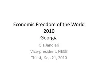 Economic Freedom of the World 2010 Georgia