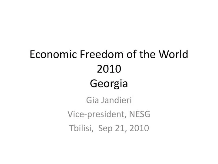 economic freedom of the world 2010 georgia