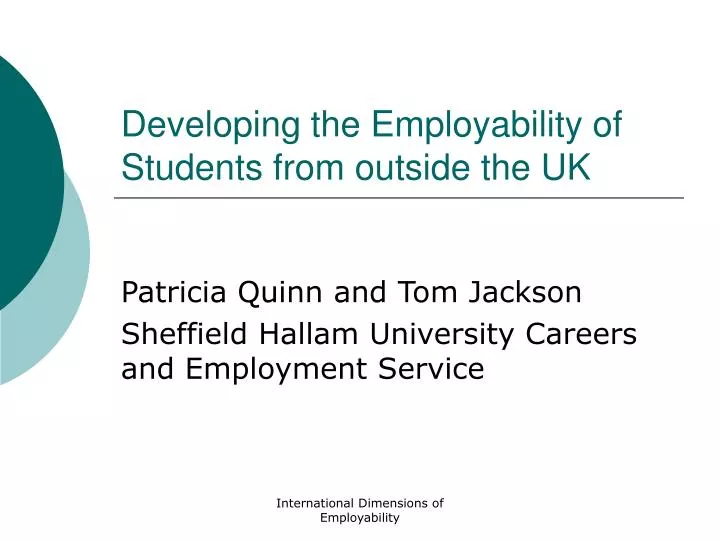 developing the employability of students from outside the uk
