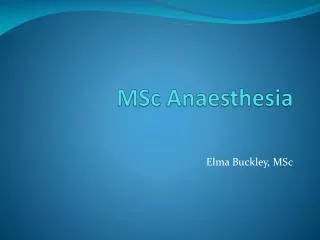 MSc Anaesthesia