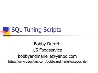SQL Tuning Scripts