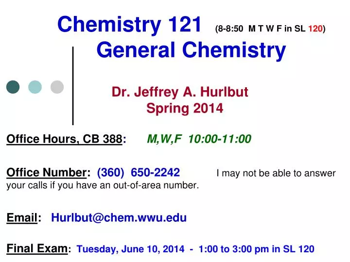 chemistry 121 8 8 50 m t w f in sl 120 general chemistry