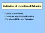 Extinction of Conditioned Behavior - slide 1