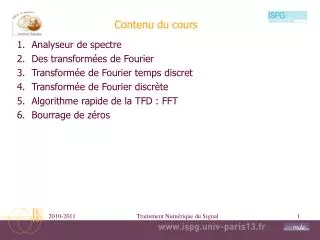 contenu du cours
