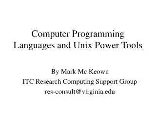 Computer Programming Languages and Unix Power Tools