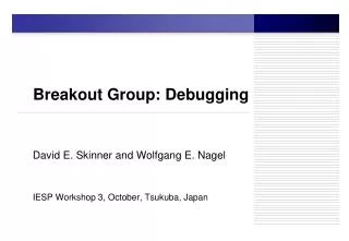 Breakout Group: Debugging