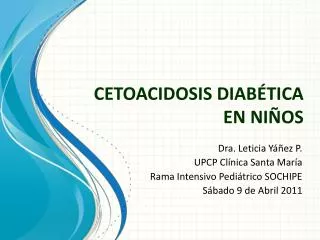 cetoacidosis diab tica en ni os