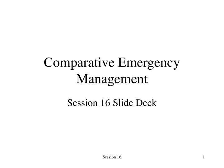 comparative emergency management