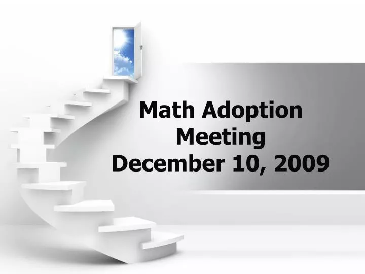 math adoption meeting december 10 2009