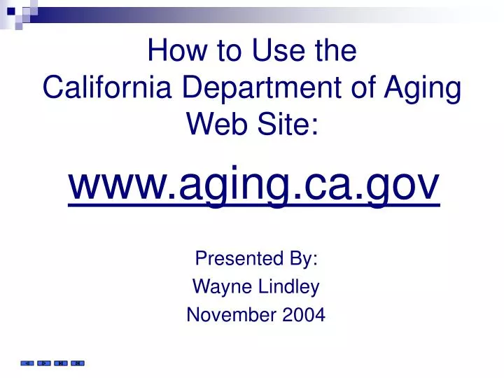 how to use the california department of aging web site