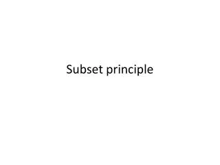 Subset principle