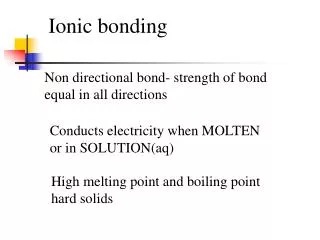 Ionic bonding