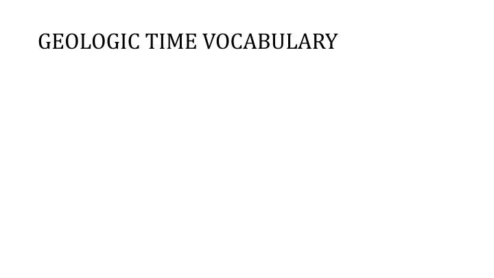 geologic time vocabulary