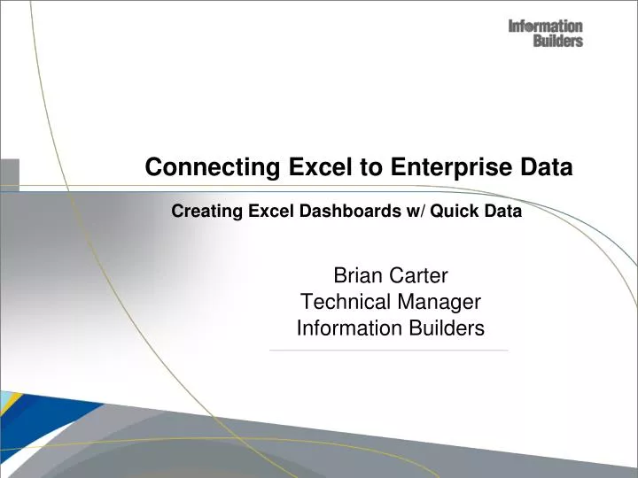 connecting excel to enterprise data