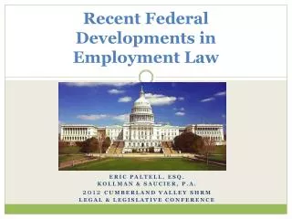 Recent Federal Developments in Employment Law