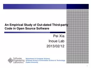 An Empirical Study of Out-dated Third-party Code in Open S ource Software