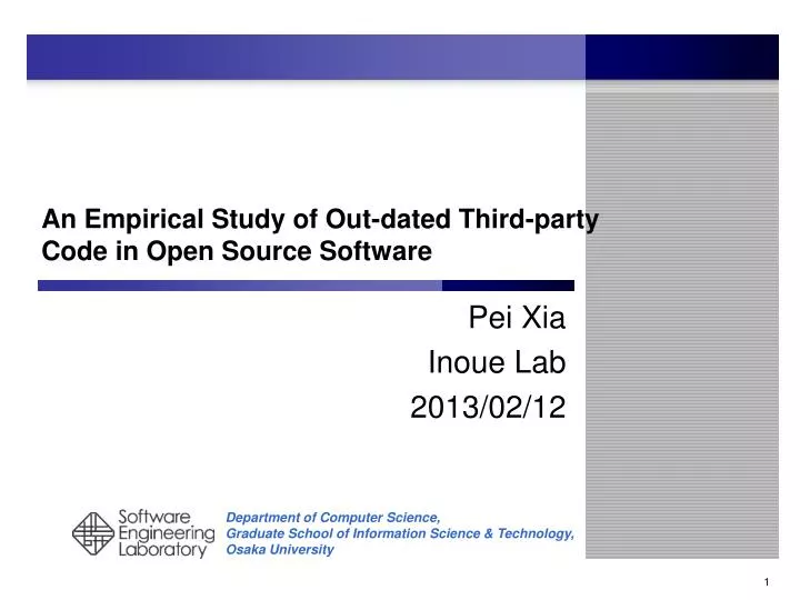 an empirical study of out dated third party code in open s ource software