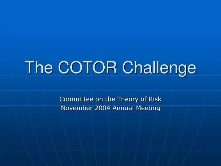 the cotor challenge
