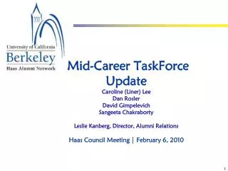 The Mid-Career Taskforce