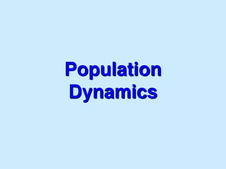 population dynamics