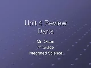 Unit 4 Review Darts