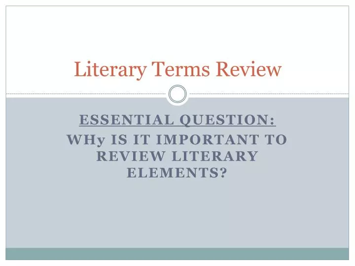 literary terms review